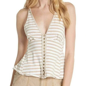 NWT Free People Mylo stripped button down halter top shirt